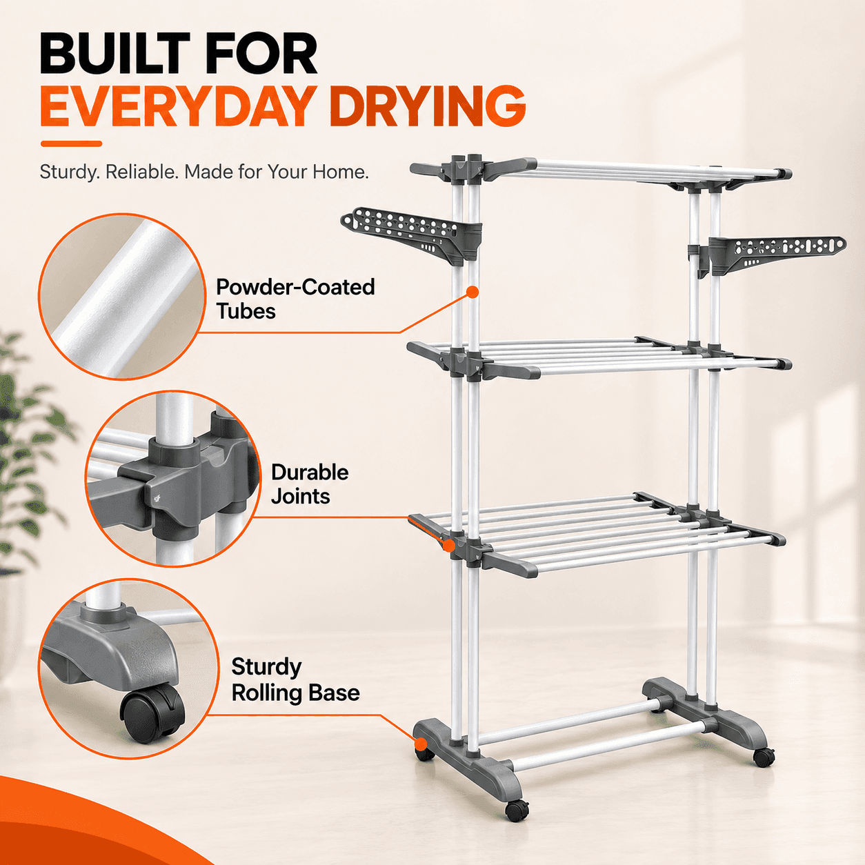 Allfold Clofera 3 Layers Foldable Clothes Drying Rack thumbnail 6