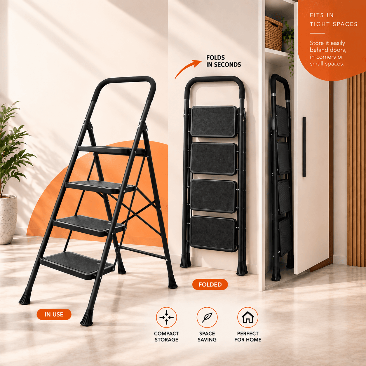 Hercules Heavy Steel Step Ladder thumbnail 3