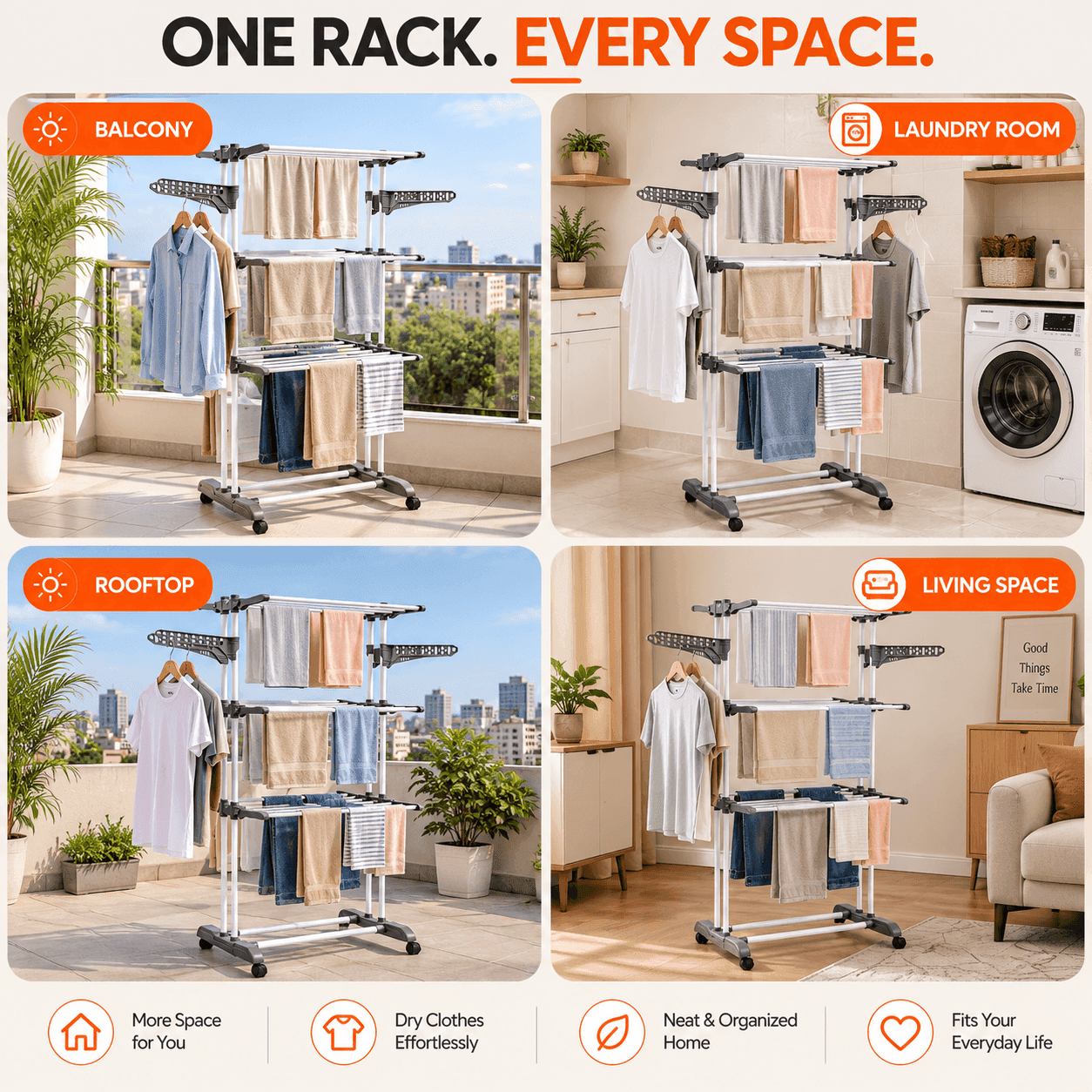 Allfold Clofera 3 Layers Foldable Clothes Drying Rack thumbnail 4