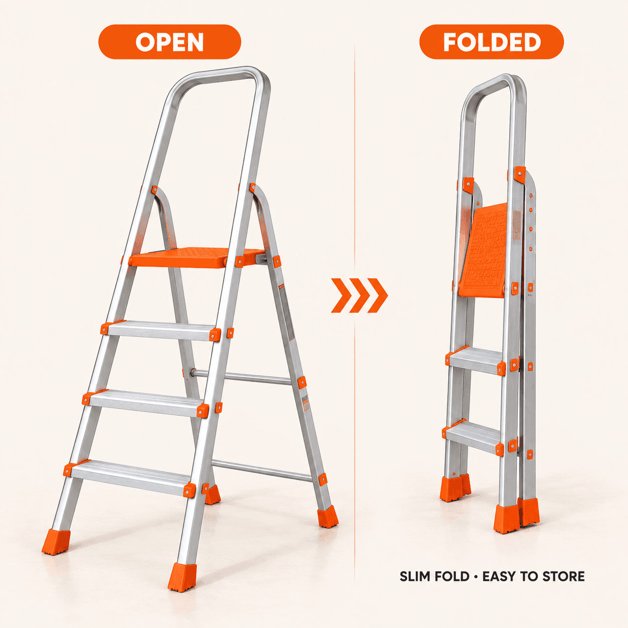 Allfold Allsafe 3-Step Premium Aluminum Home Ladder thumbnail 3