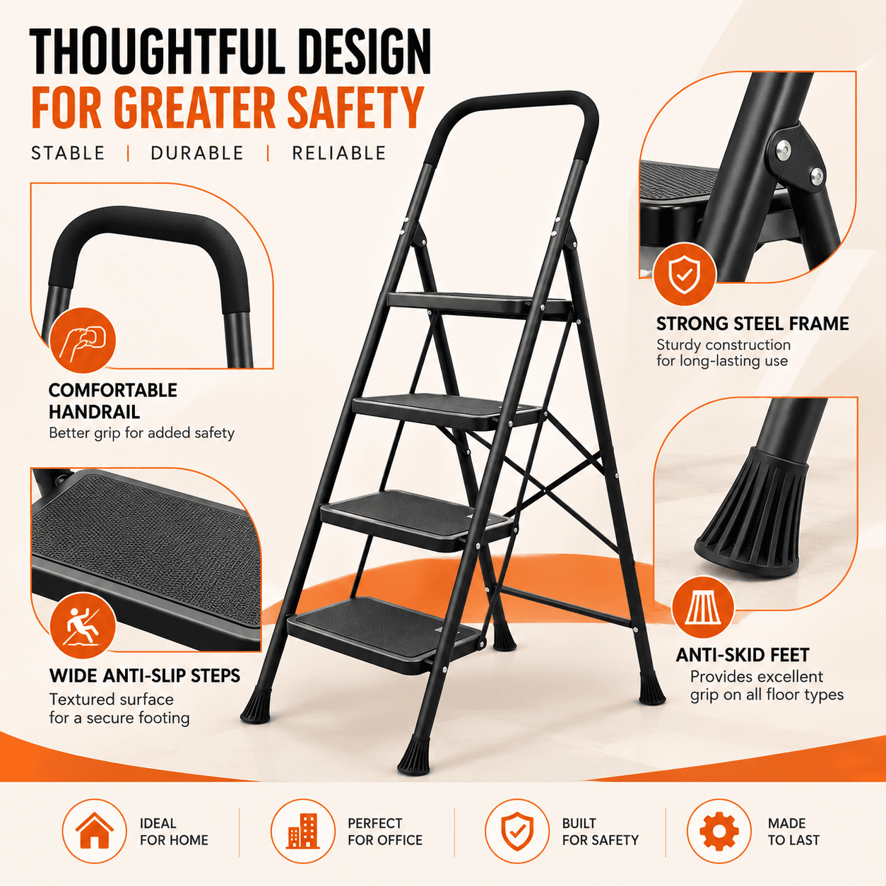 Hercules Heavy Steel Step Ladder thumbnail 2