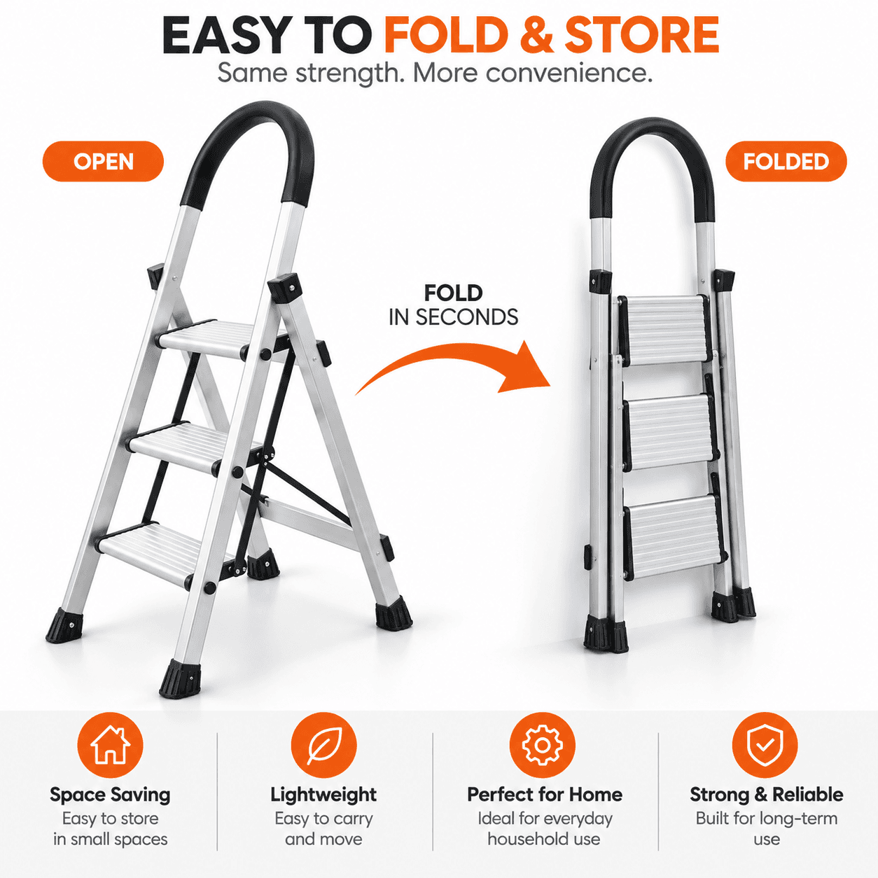 Aristo Aluminium Premium Folding Ladder thumbnail 2
