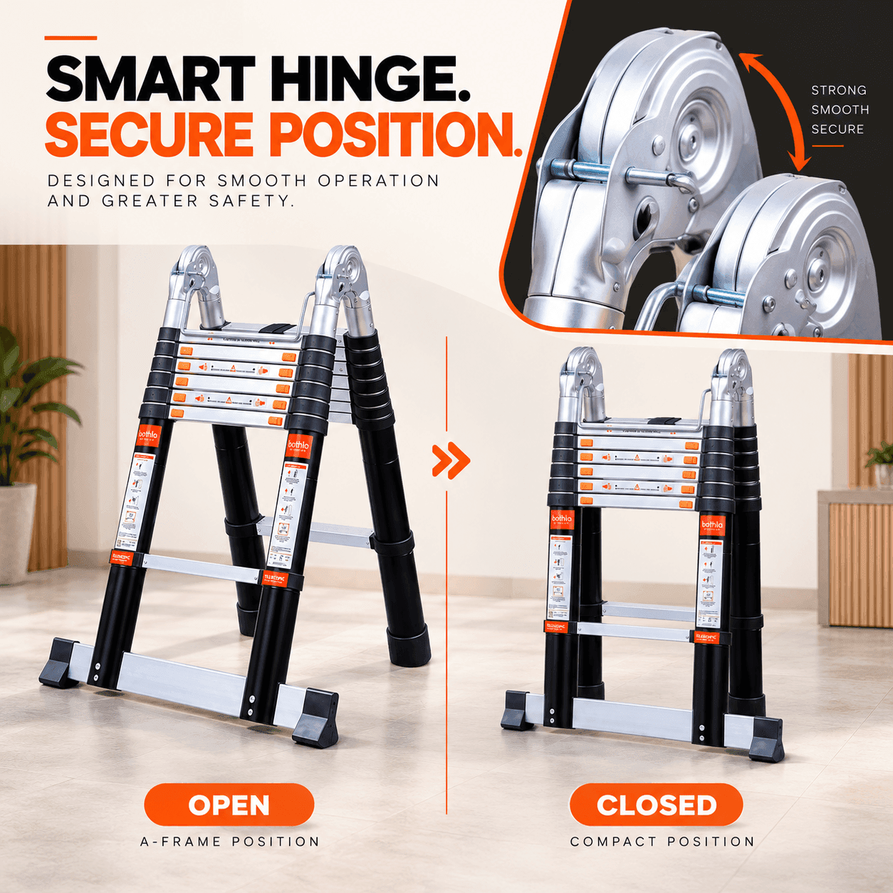 Bathla X-TEND 20.5 Ft Aluminium Telescopic Ladder | 150 KG thumbnail 5