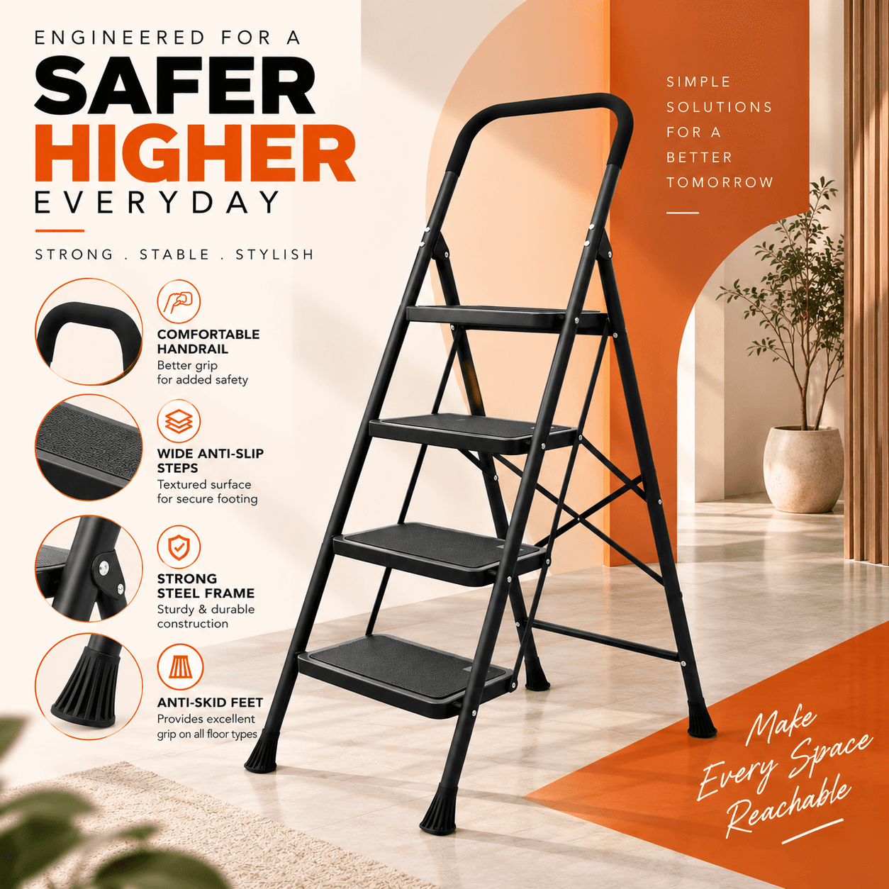 Hercules Heavy Steel Step Ladder thumbnail 6