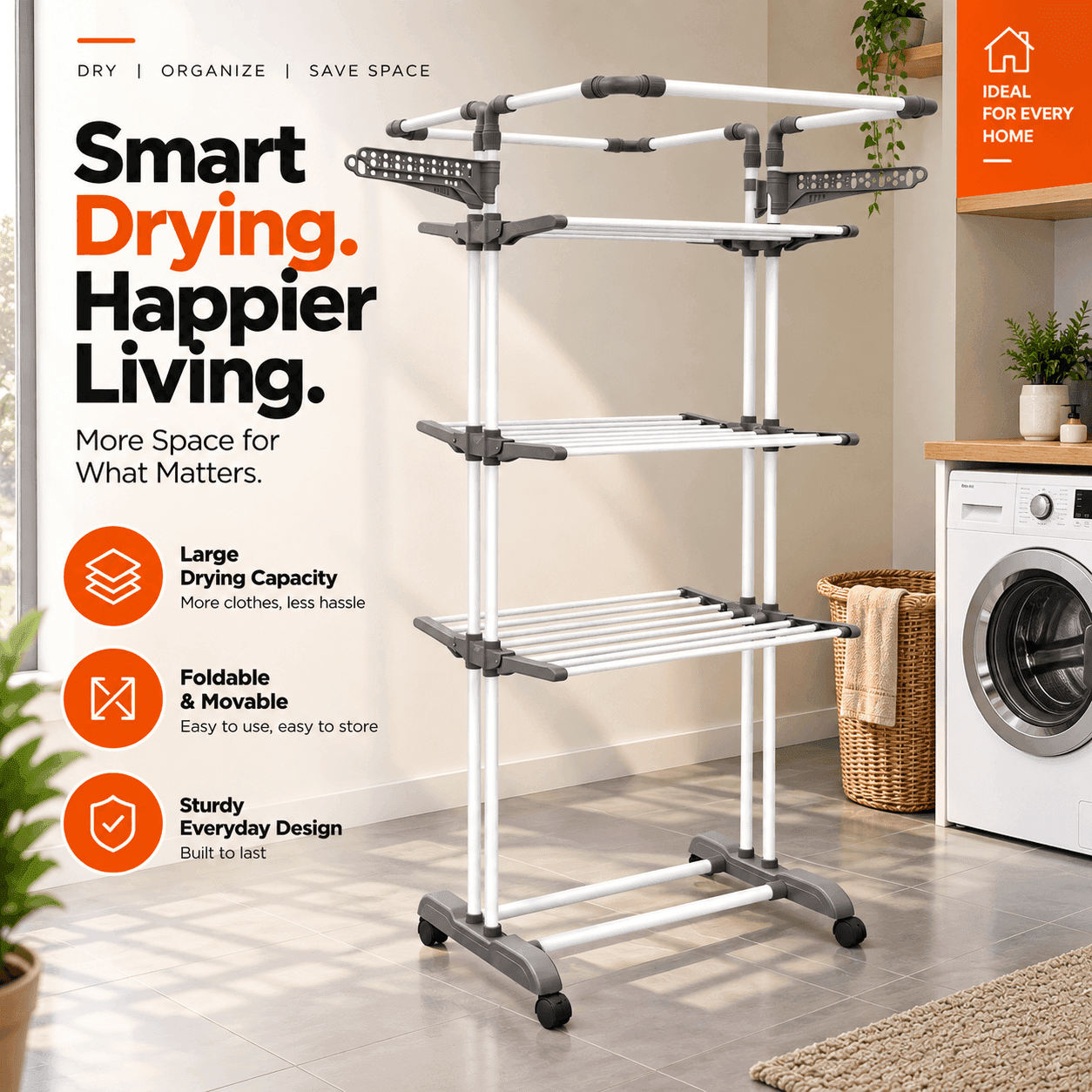 Allfold Clofera Plus 4 Layer Foldable Clothes Drying Rack