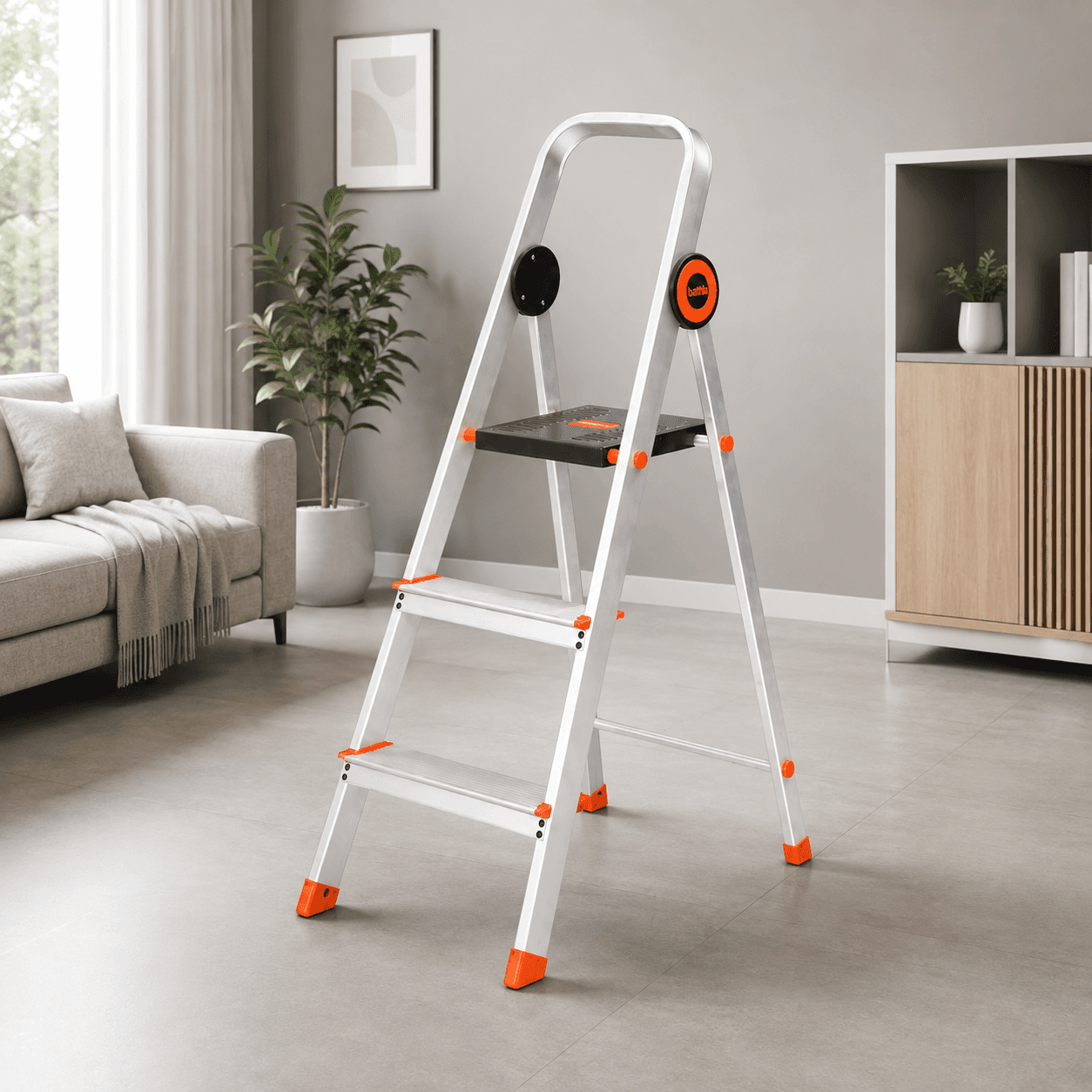 Bathla Advance Pro 3-Step Foldable Aluminium Ladder thumbnail 2