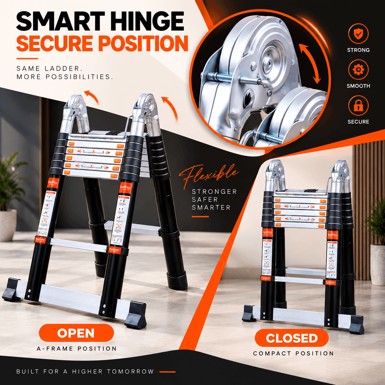 Bathla X-TEND 20.5 Ft Aluminium Telescopic Ladder | 150 KG thumbnail 4