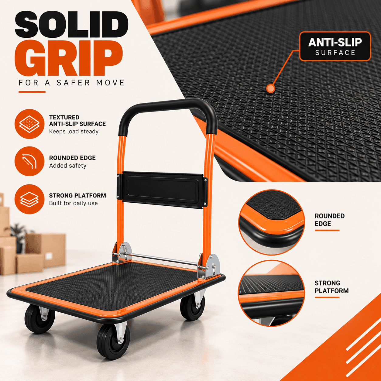 Bathla 300 Kg Steel Foldable Platform Trolley | LadderMart thumbnail 5
