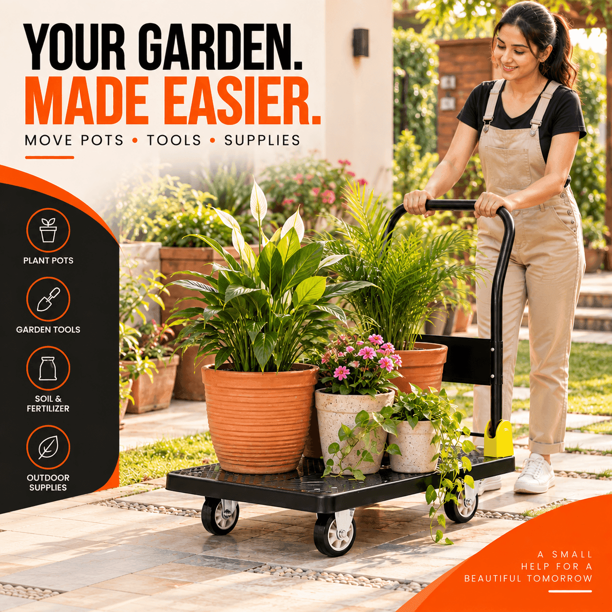 Bathla 400 Kg PVC Foldable Platform Trolley | LadderMart thumbnail 4