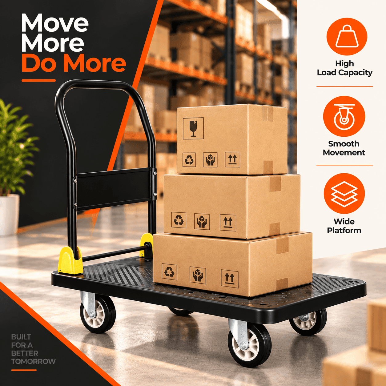 Bathla 600 Kg PVC Platform Trolley | Heavy-Duty Foldable Trolley thumbnail 2