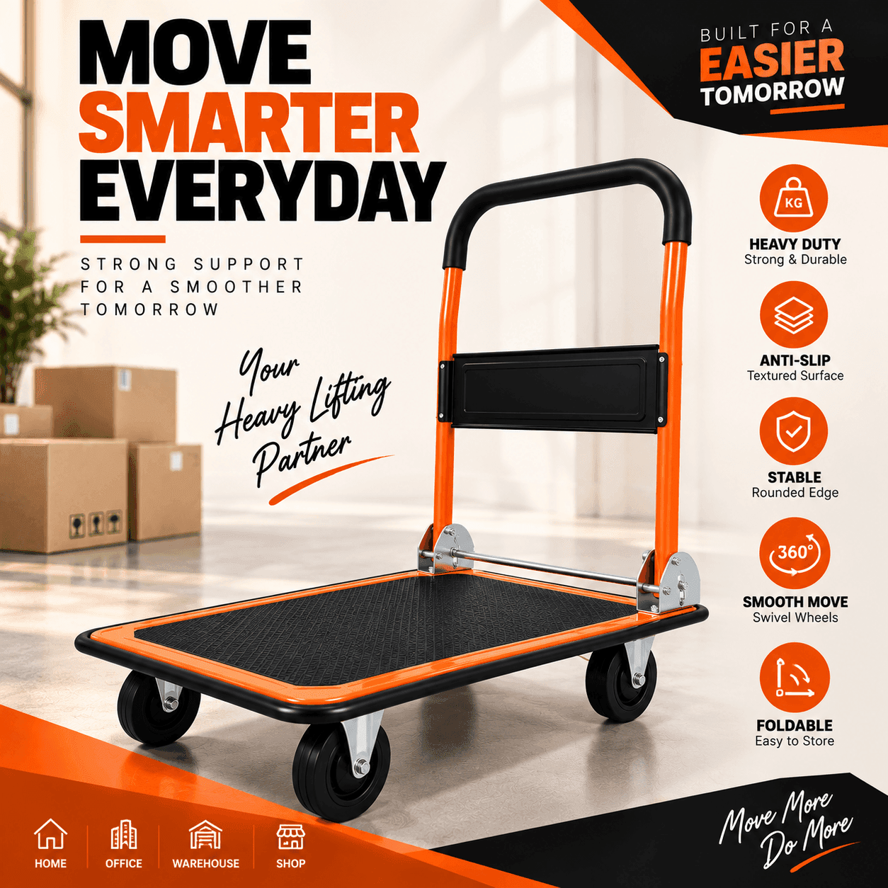Bathla 300 Kg Steel Foldable Platform Trolley | LadderMart thumbnail 2