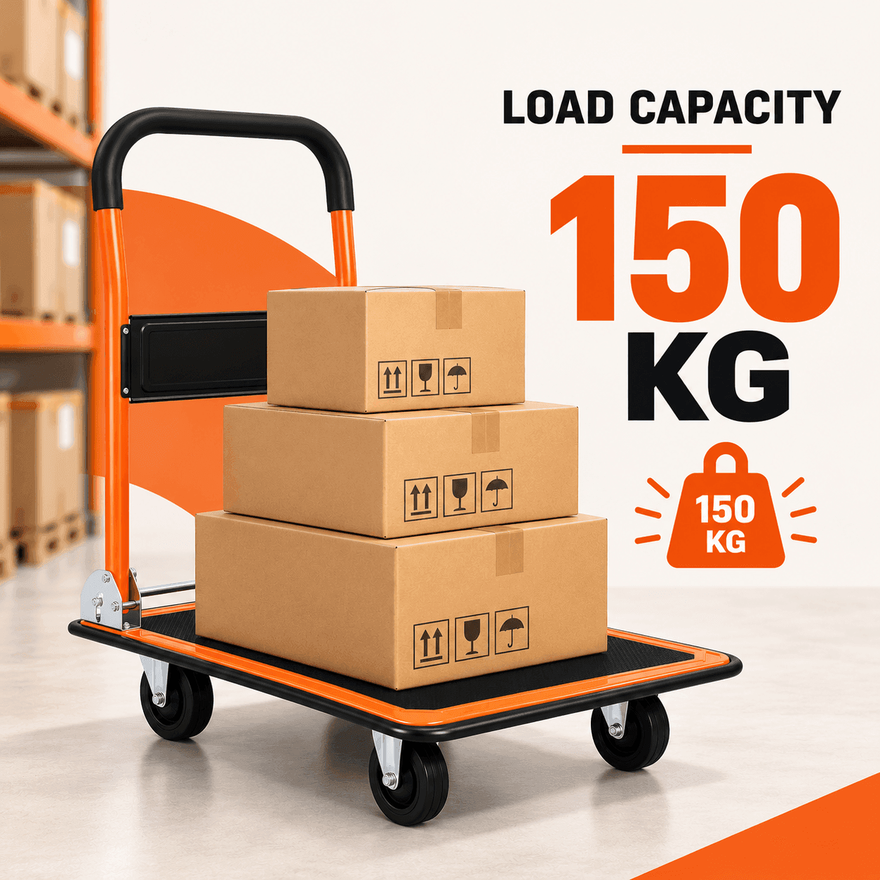 Bathla 150 Kg Steel Foldable Platform Trolley | LadderMart thumbnail 4