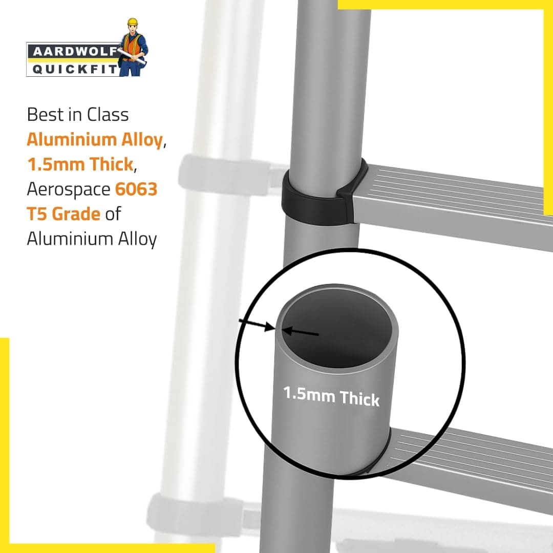 Aluminium Single Telescopic ladder - AQT - 10 Feet thumbnail 4