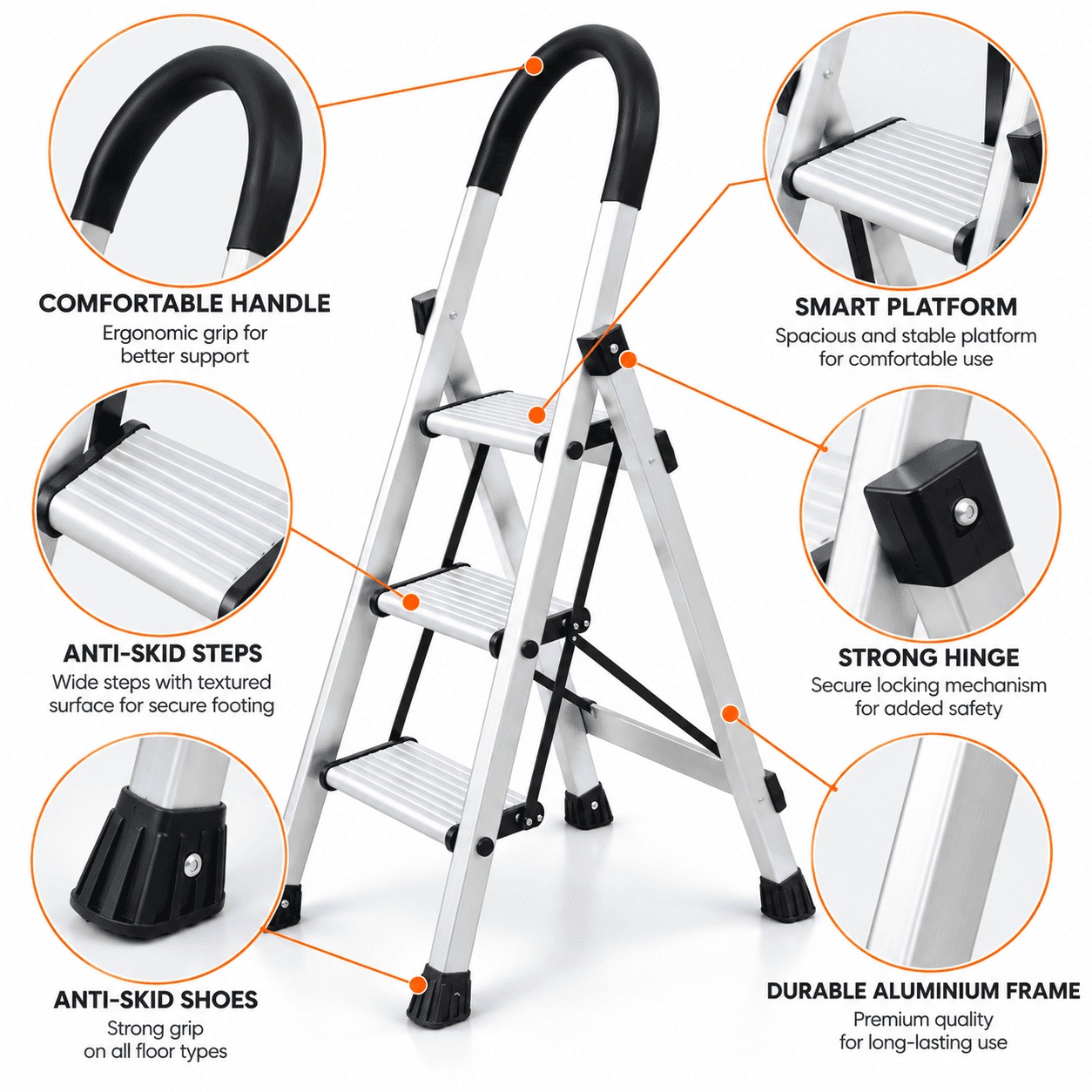 Aristo Aluminium Premium Folding Ladder thumbnail 8