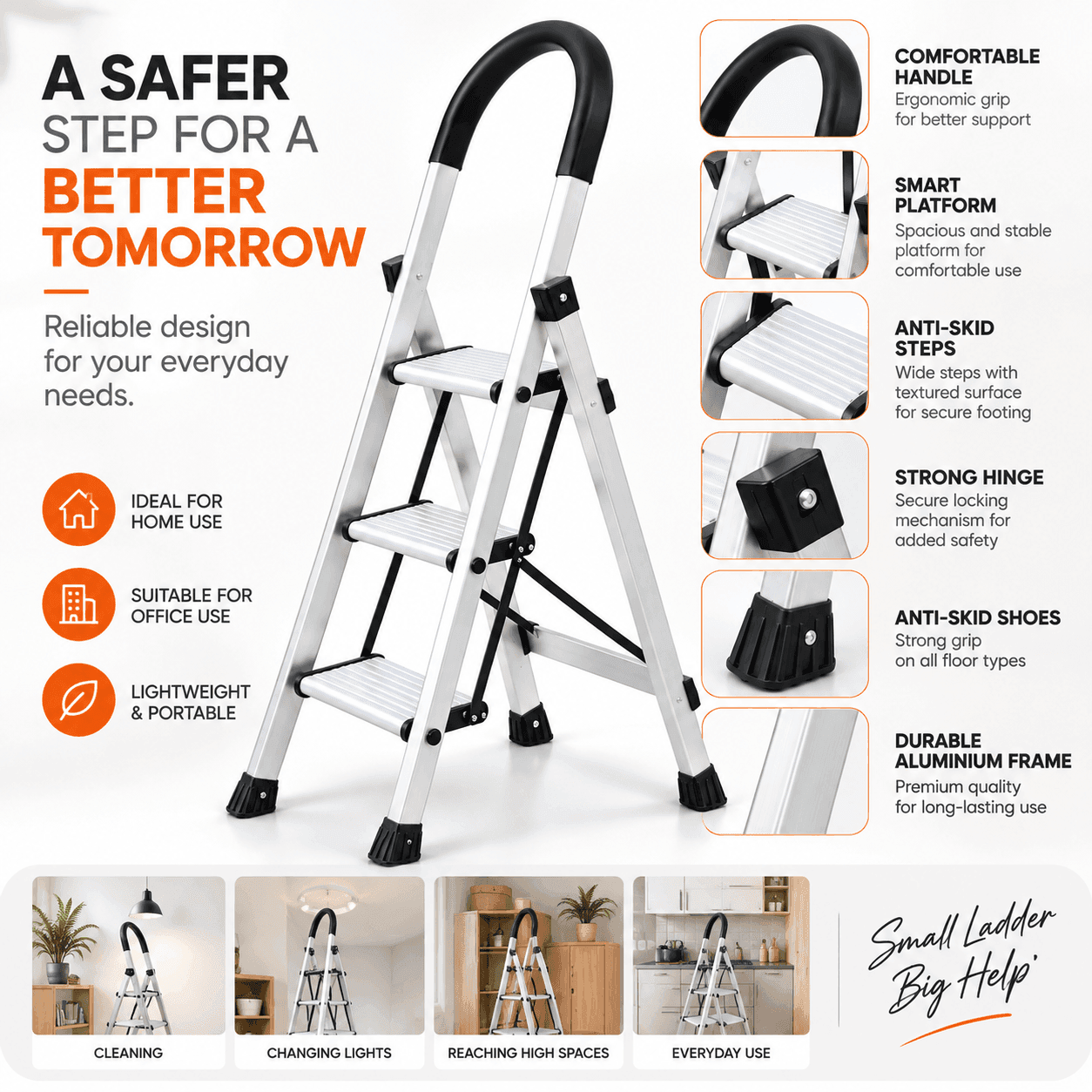 Aristo Aluminium Premium Folding Ladder thumbnail 7