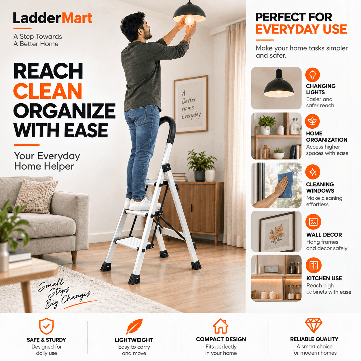 Aristo Aluminium Premium Folding Ladder thumbnail 3