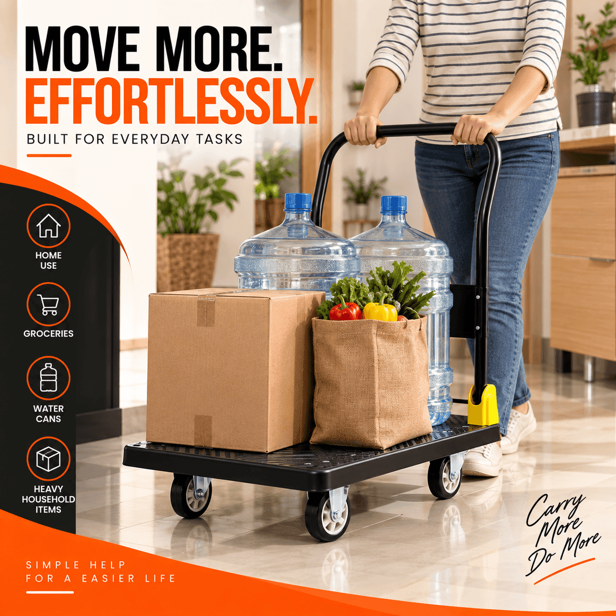 Bathla 400 Kg PVC Foldable Platform Trolley | LadderMart thumbnail 2