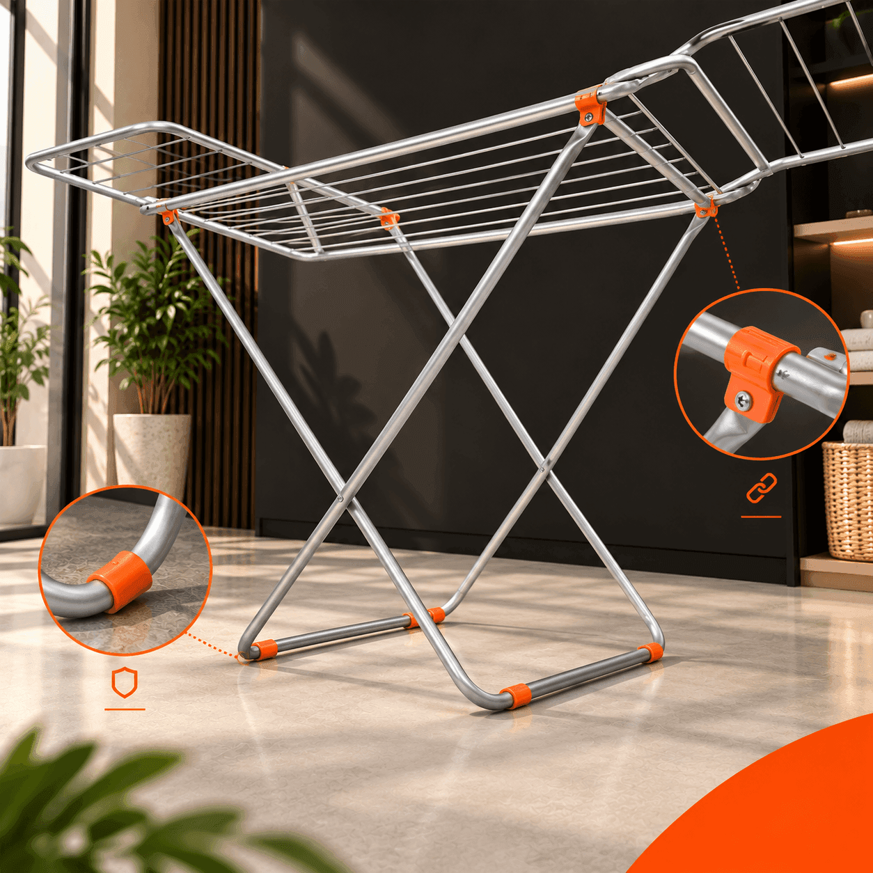 Bathla Mobidry Aero Foldable Steel Clothes Drying Stand | LadderMart thumbnail 4