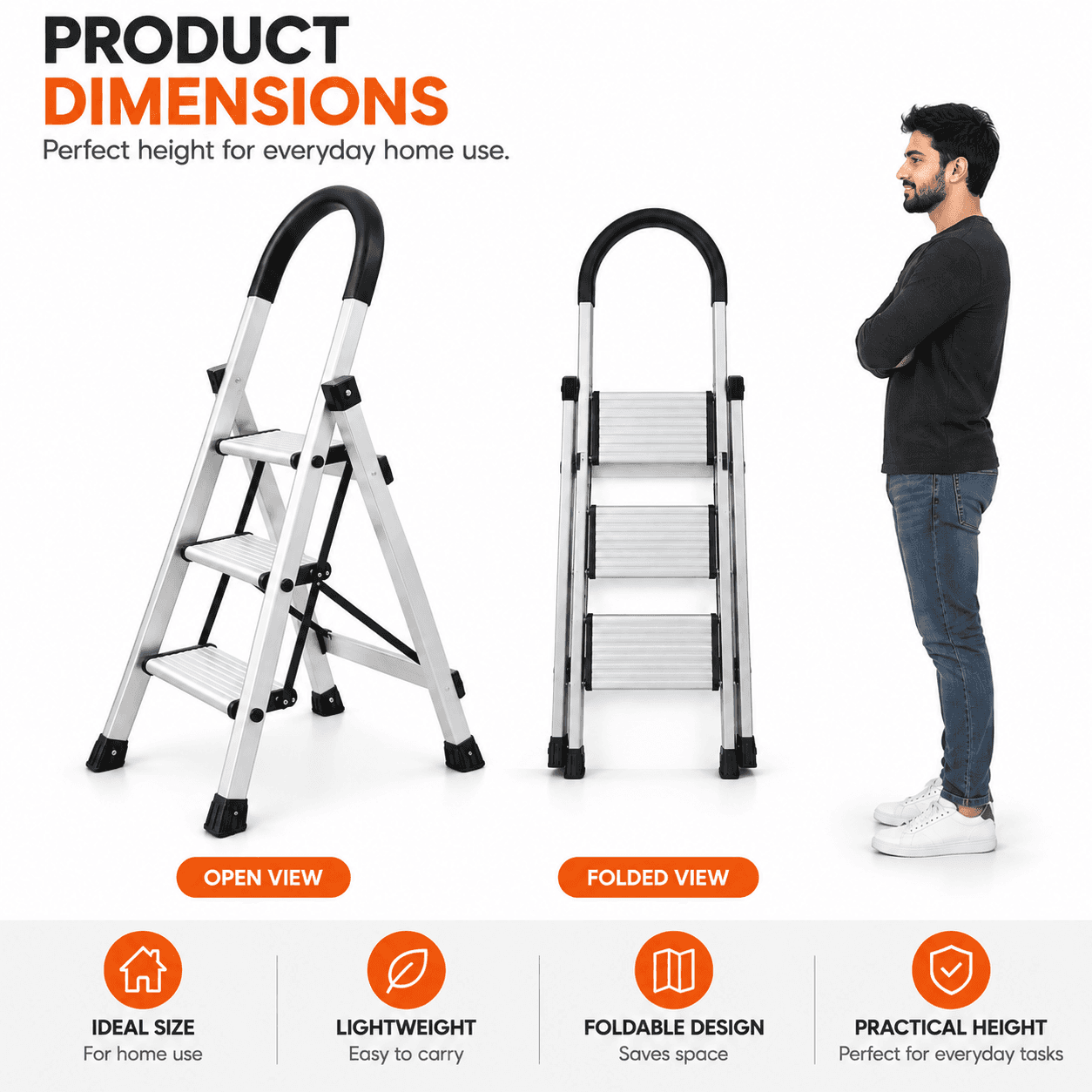 Aristo Aluminium Premium Folding Ladder thumbnail 5