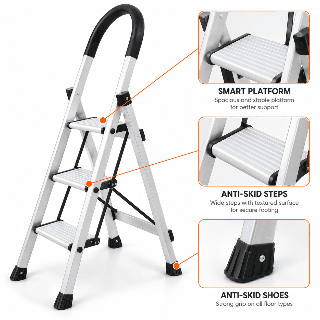 Aristo Aluminium Premium Folding Ladder thumbnail 6