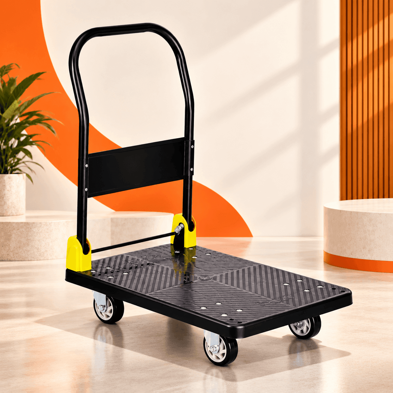Bathla 400 Kg PVC Foldable Platform Trolley | LadderMart