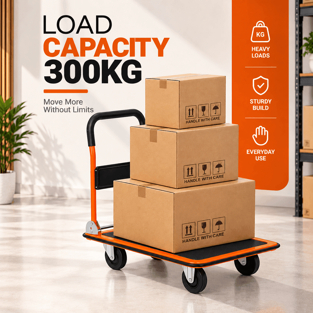 Bathla 300 Kg Steel Foldable Platform Trolley | LadderMart